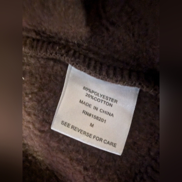 Y2K Chocolate Brown Teddy Jacket with Printed Mushroom Details - Picture 7 of 8